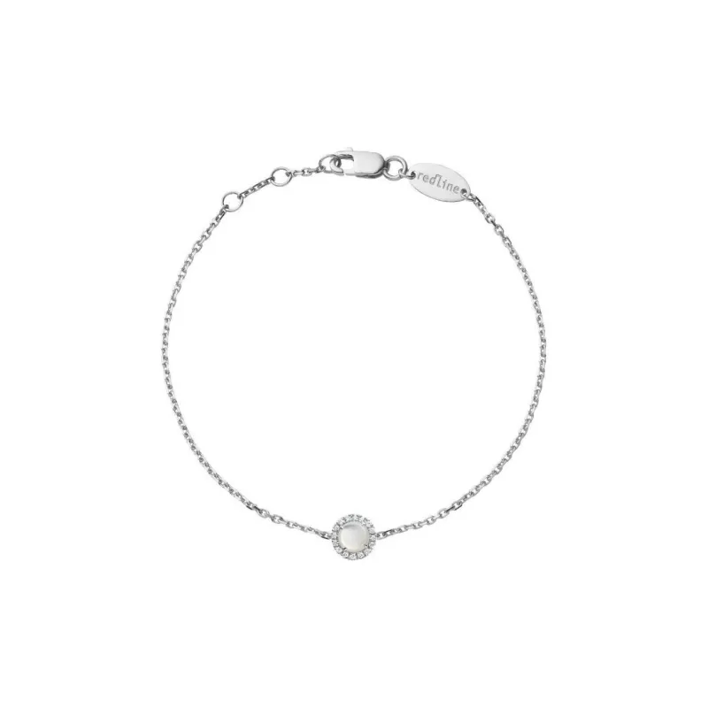 Redline White Gold Diamond Mother Of Pearl Bracelets Women's Silver-0