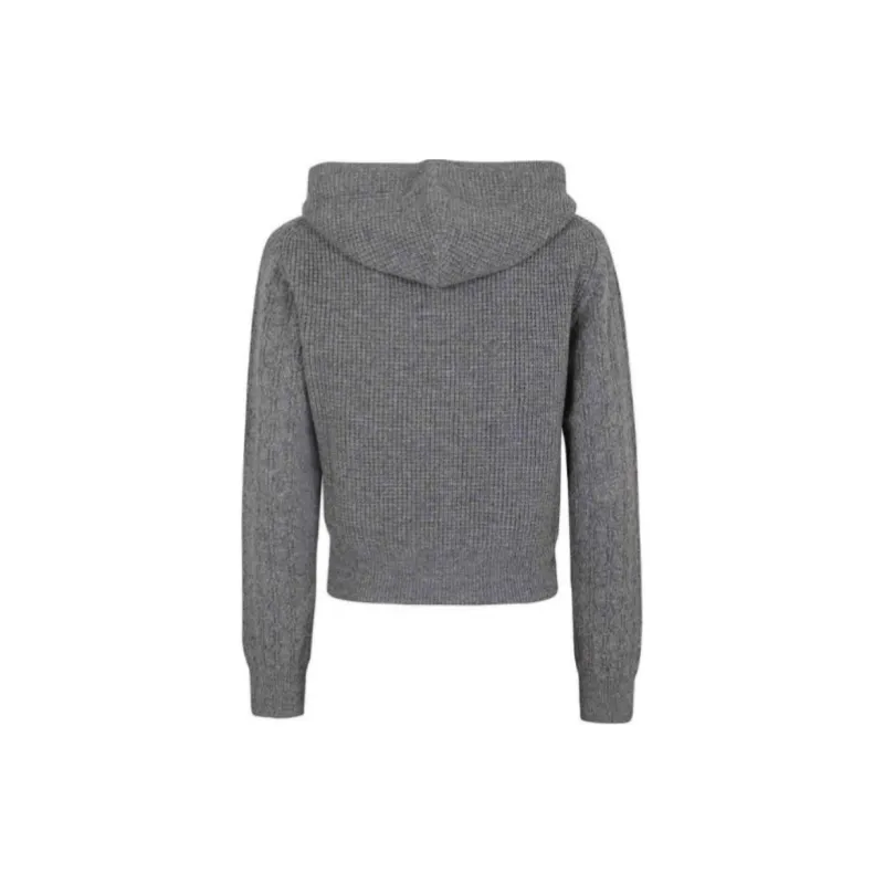 Victoria Beckham Knitted Cropped Hoodie-1