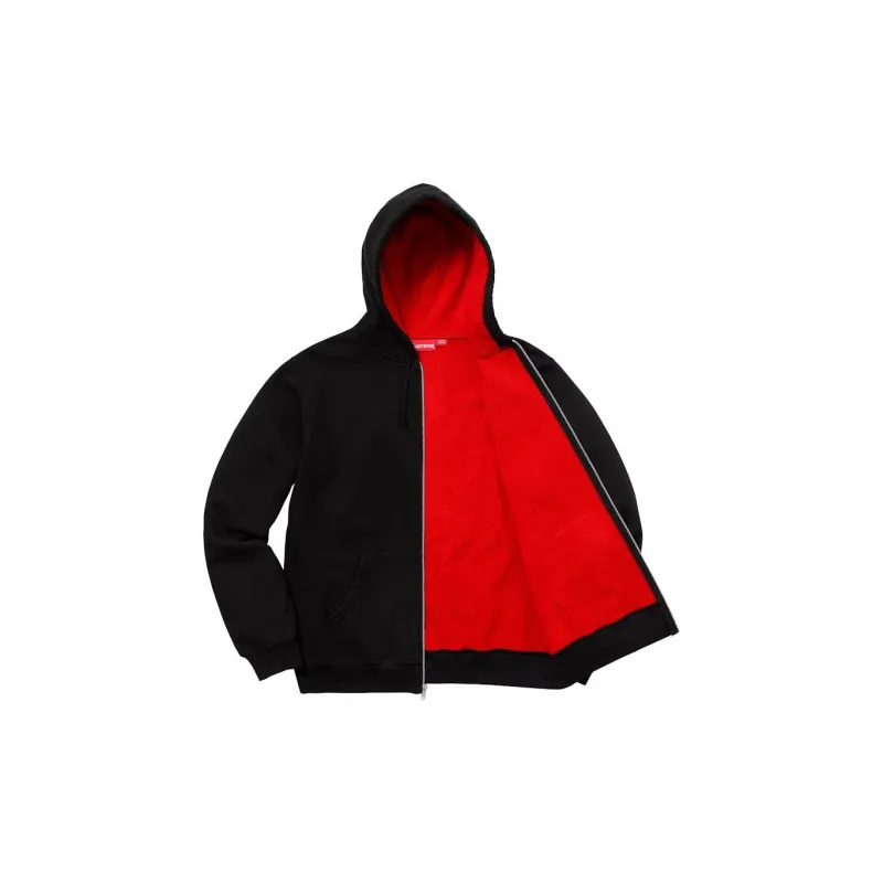 Supreme Contrast Zip Up Hooded Sweatshirt-1