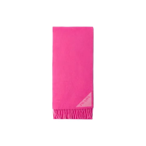 PRADA Wool Cashmere Knit Scarves Women's Pink