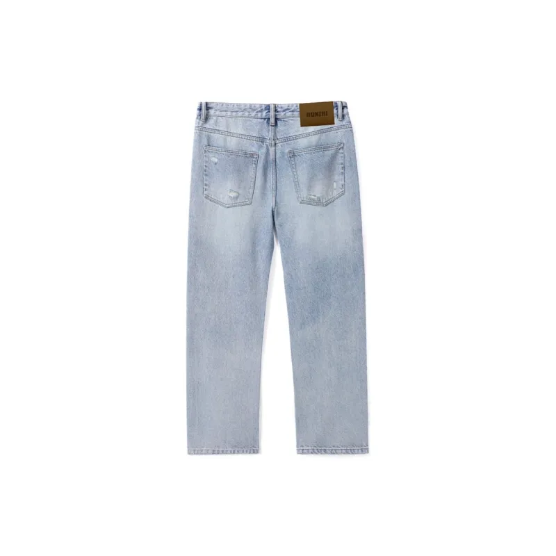 HUNZHI Jeans Unisex Denim Blue-1