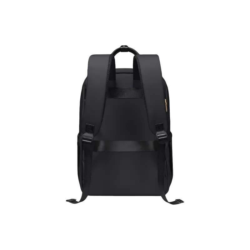 V.NINE Fabric Backpack Laptop Bag Backpack Large Size Unisex Apricot/Black-12