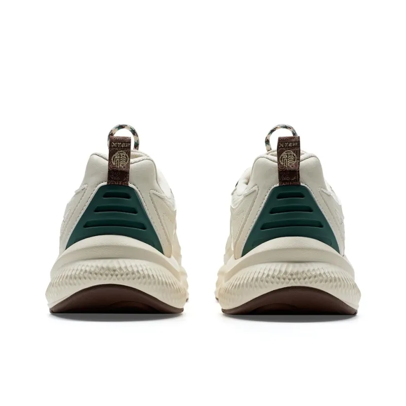 XTEP Non slip Lightweight Low Top Casual Shoes Men's Beige Green-4