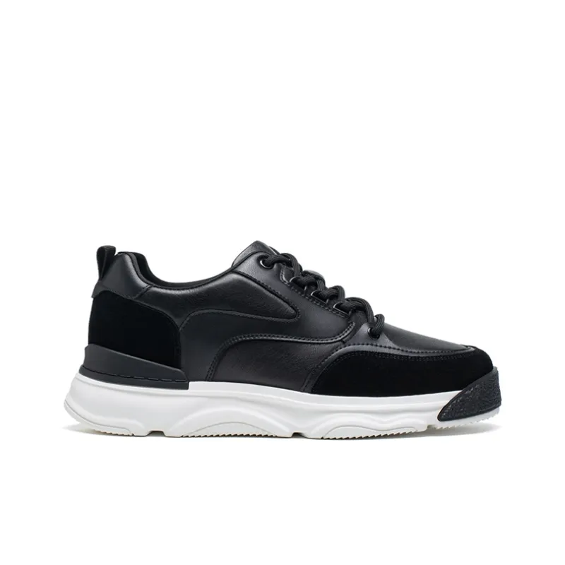 He Jinchang Anti Slip Wear Resistant Low Top Casual Shoes Men's Cool Black-2