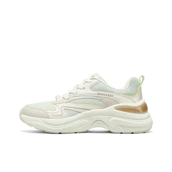 Skechers Anti Slip Wear Resistant Low Top Chunky Sneakers Women's White Green