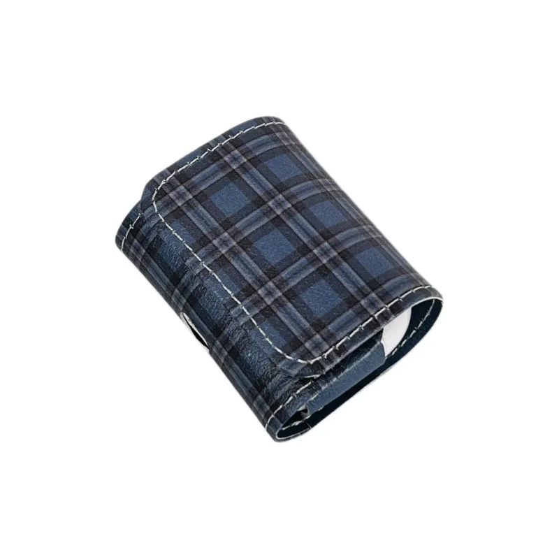 Sopi Compatibility With Apple AirPods 4/2/3/4th Generation/AirPods Pro/Pro 2 Leather Blue Plaid Lanyard Headphone Cases-7