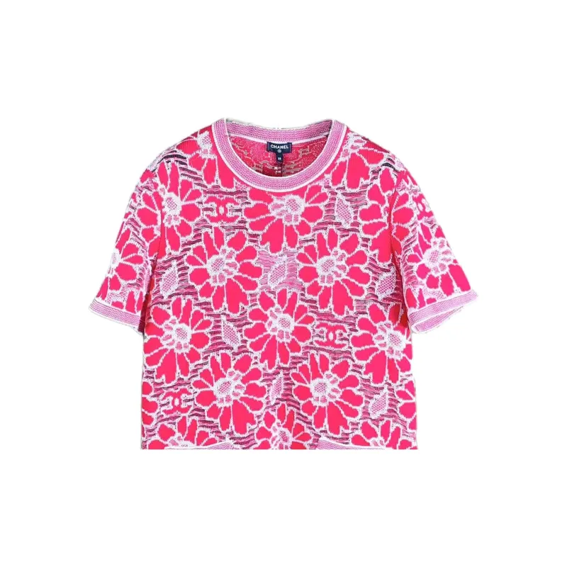 CHANEL Regular T-Shirt Women's Red-2