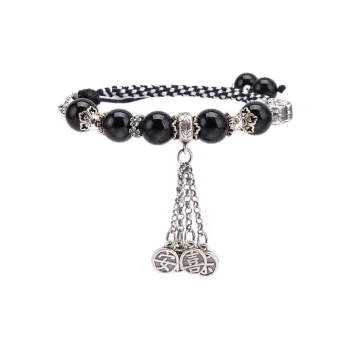 BLESSED BULLET Obsidian Bracelets Unisex
