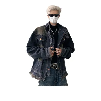 PAINT STAIN Denim Jacket Unisex Blue