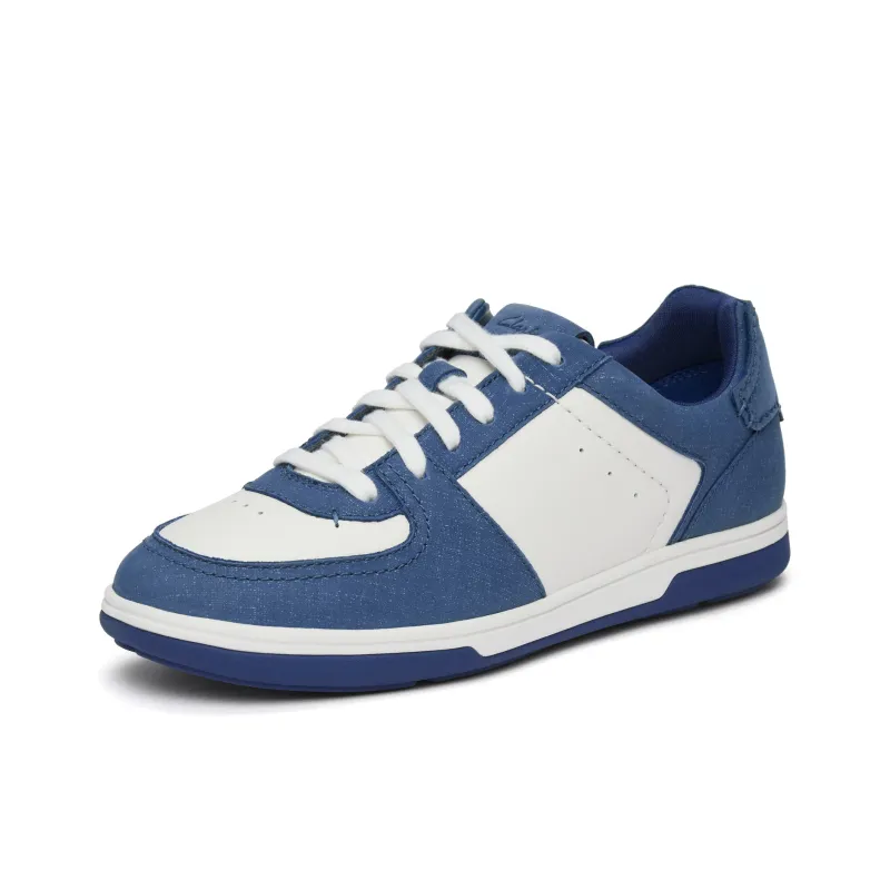 Clarks Low Top Skateboard Shoes Women's White & Blue-1