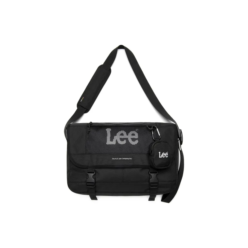 Lee Polyester Messenger Bag, Shoulder Bag Regular Men's Black-0