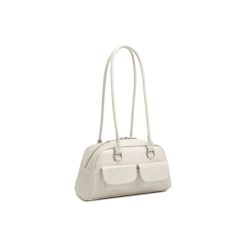 SEPTWOLVES PU Shoulder Bag Large Size Women's Black/White/Brown/Blue/Burgundy-6