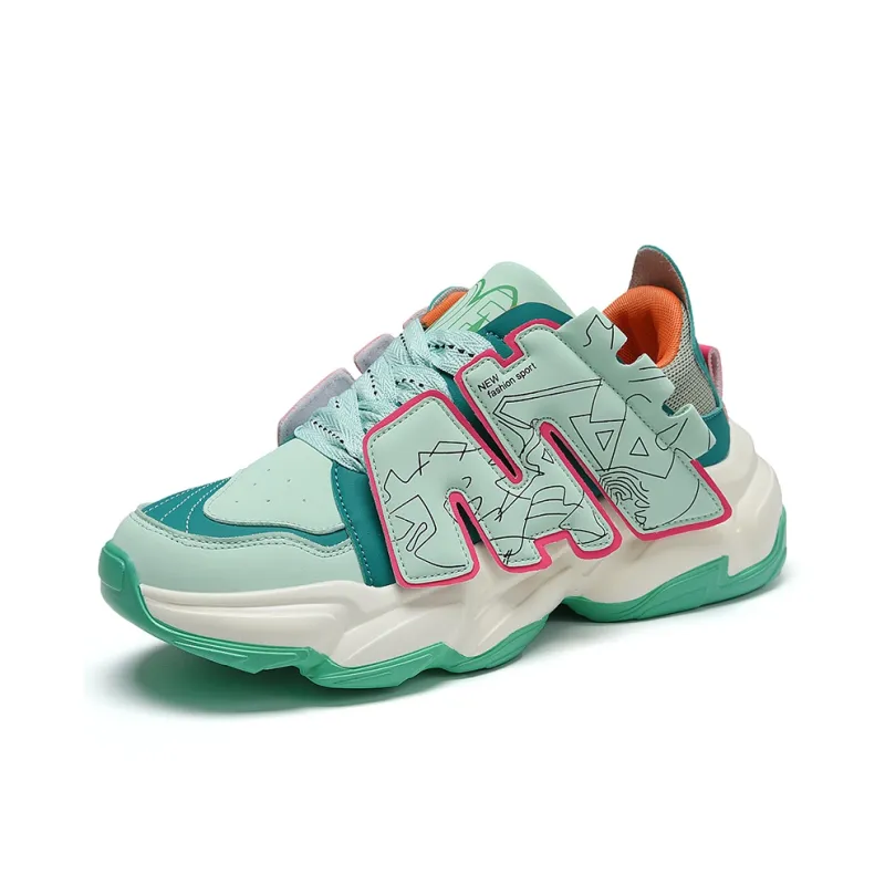 ZOIBBOE Cushioned Anti Slip Wear Resistant Lightweight Height Increasing Low Top Chunky Sneakers Unisex-19