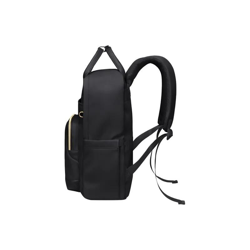 V.NINE Fabric Backpack Laptop Bag Backpack Large Size Unisex Apricot/Black-11