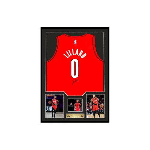 Three For Portland Trail Blazers Basketball Fan Supplies Beckett Certification Framed Red Unisex