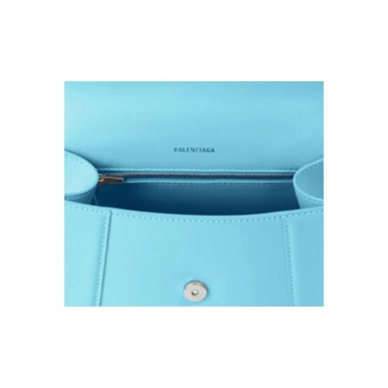 Balenciaga Hourglass Cow Leather Shoulder Bag Crossbody Bag Handbag Small Size Women's Blue-6