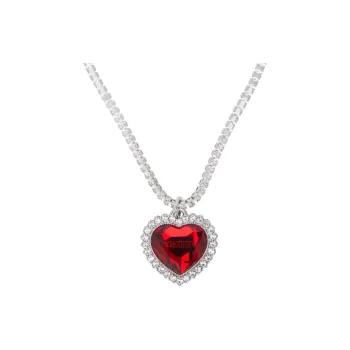 Vetements Crystal embellished Heart pendant Necklace