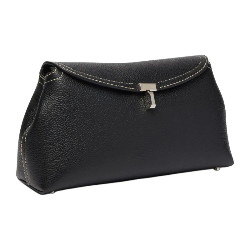 TOTEME Cow Leather One Shoulder Crossbody Clutch Women's Black-1