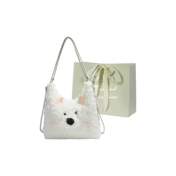 JIANGLIDA Plush Backpack On The Shoulder Regular Women's White