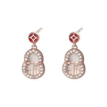 LUXLINE Natural Chalcedony Earrings Women's