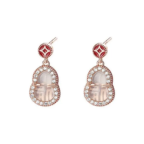 LUXLINE Natural Chalcedony Earrings Women's-0