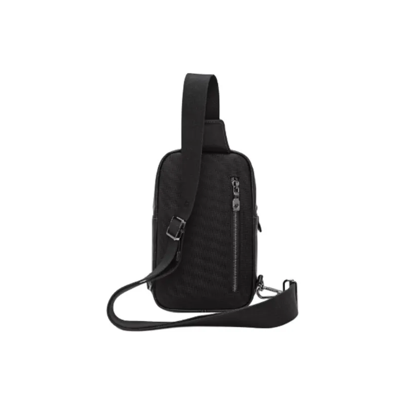 GOLDLION Cow Leather Crossbody Bag Sling Bag Medium Size Men's Black-3