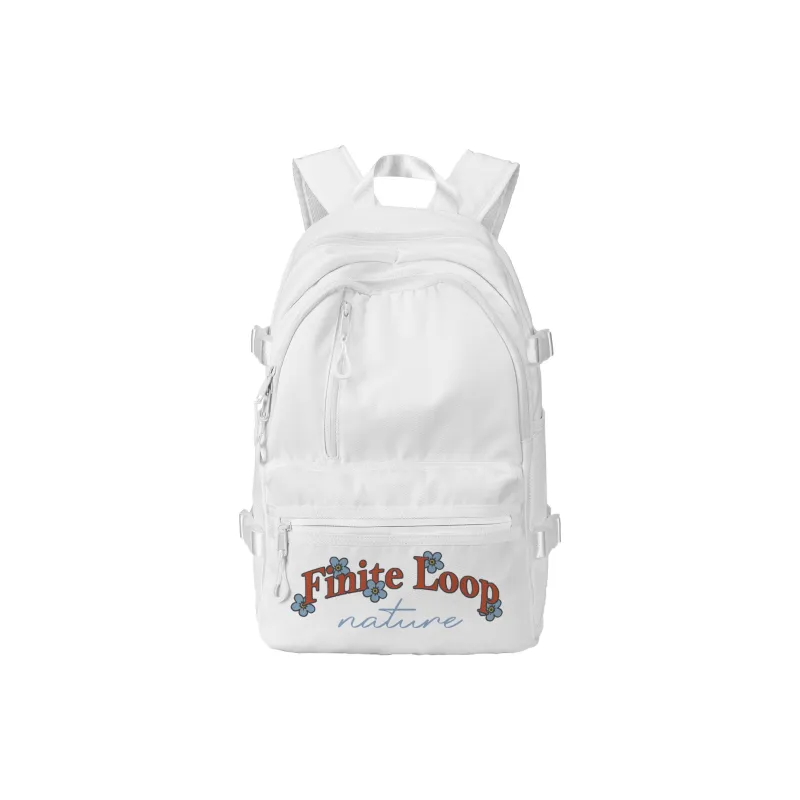 FINITE LOOP Recycled Material Eco Friendly Fabric Backpack Regular Unisex White-0