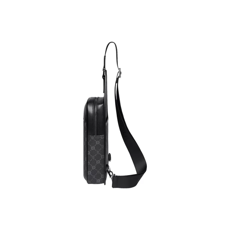 GOLF Pvc Father Dad Cell Phone One Shoulder Crossbody Fanny Pack Sling Bag Trumpets Men's Gray & Black-8