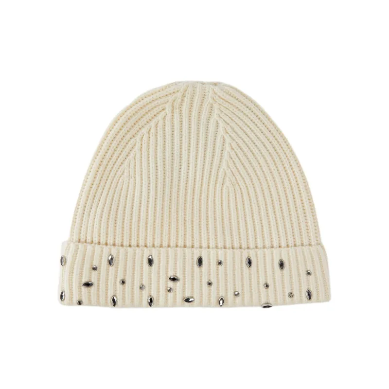 PINKO Wool Cashmere Viscose Beanies Unisex Beige-1
