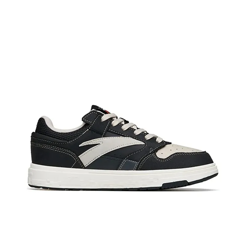 Anta Street Play Series Slip Resistant Cushioning Abrasion Resistant Low Top Skateboard Shoes Men's Black Gray Obsidian-7