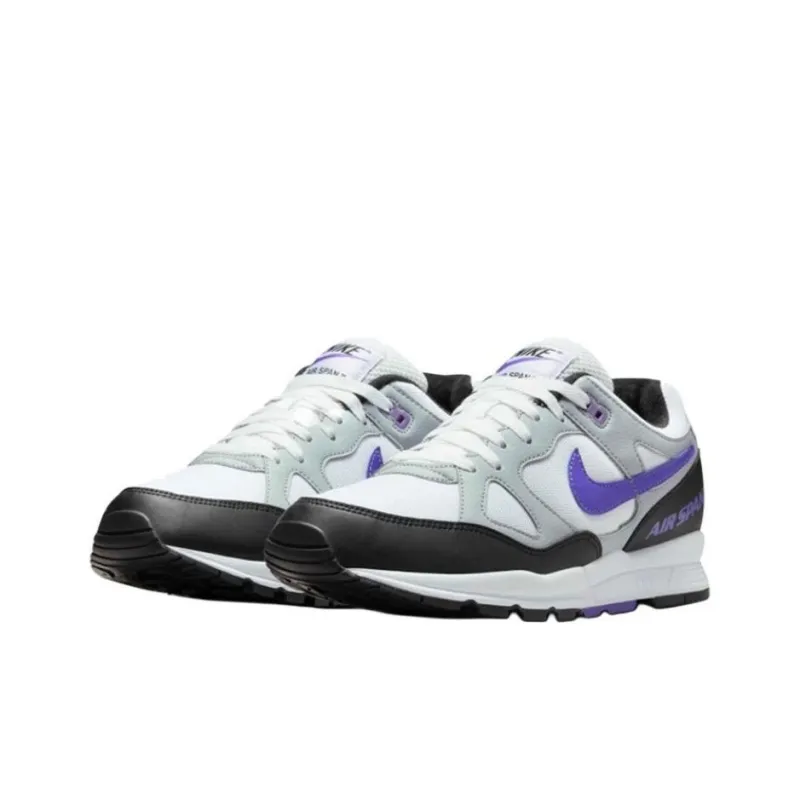 Nike Air Span 2 Anti Slip Wear Resistant Low Top Casual Shoes Men's Black White Purple-1