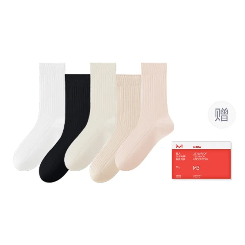 MIIOW Trend Party Series Mid Calf Socks Women's Shopping Bag 5 Pack-1