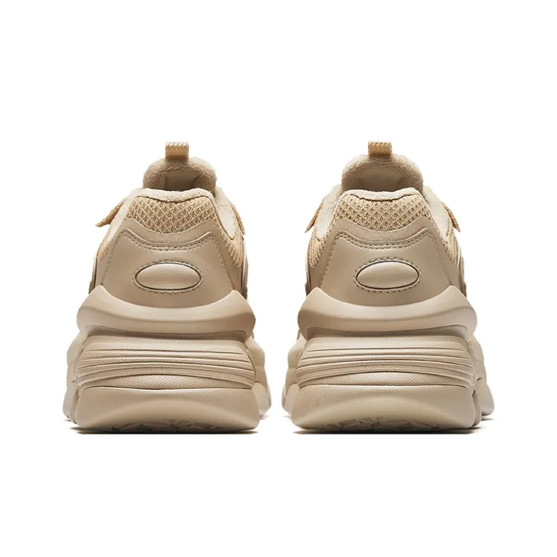 Anta Slip-Resistant Warm Low-Top Chunky Sneakers Women's White Brown-3