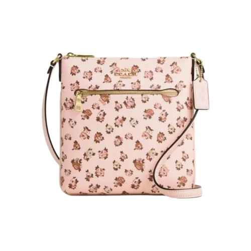 COACH Rowan Coated Canvas Shoulder Bag brand Women's Blush & Multicolor