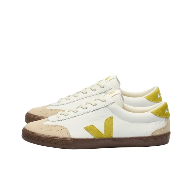 VEJA Low Top Skateboard Shoes Unisex White Yellow-1