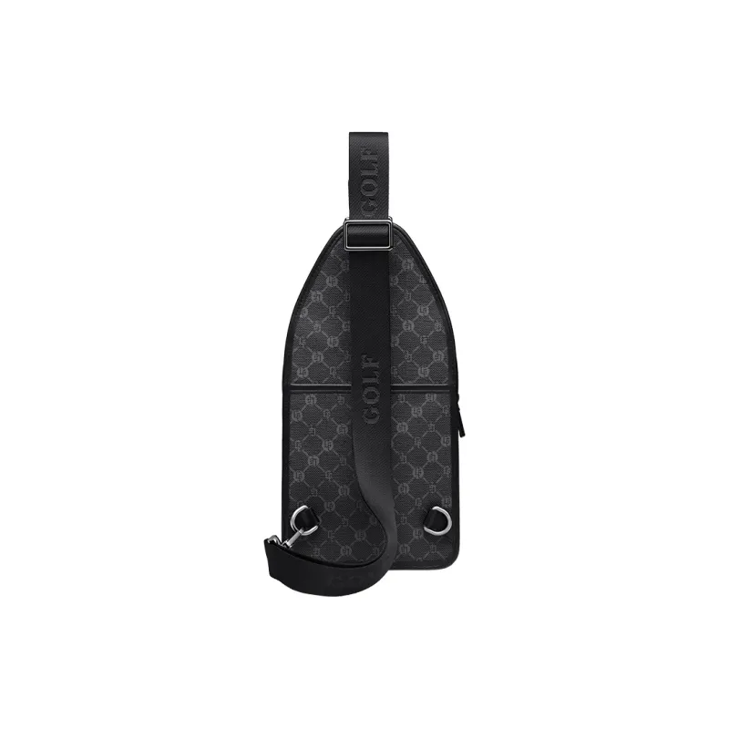 GOLF Pvc Father Dad Cell Phone One Shoulder Crossbody Fanny Pack Sling Bag Trumpets Men's Gray & Black-9