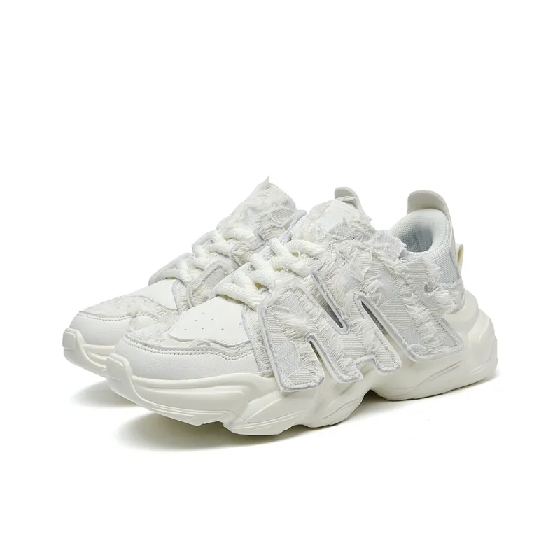ZOIBBOE Cushioned Anti Slip Wear Resistant Lightweight Height Increasing Low Top Chunky Sneakers Unisex-2