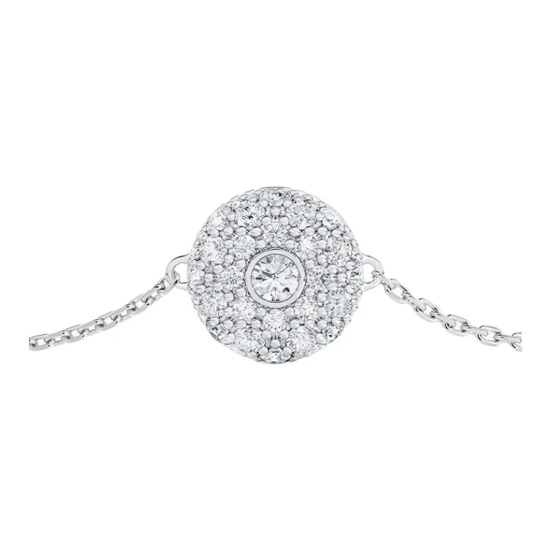 De Beers 18K White Gold Diamonds Bracelets Unisex Silver-2