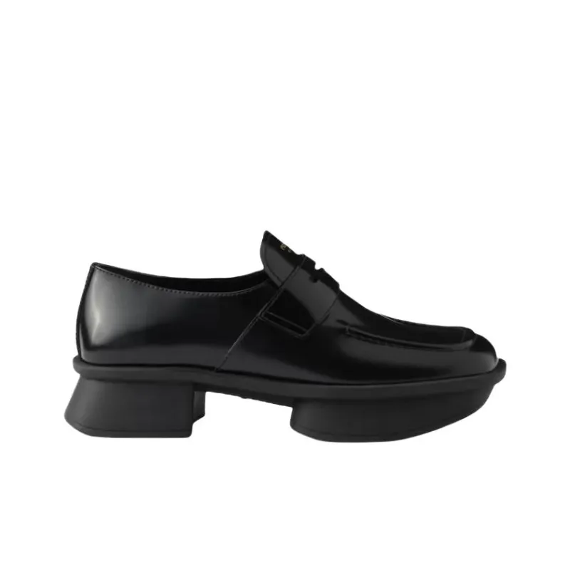 PRADA Equal Loafers 4cm Women's Black-1