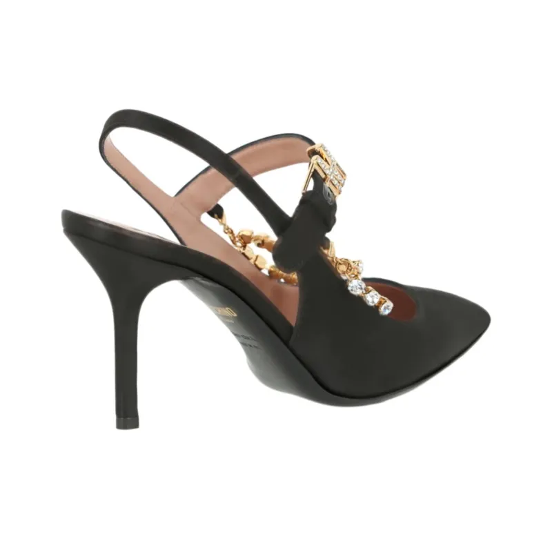 MOSCHINO Slim Heel High Heels 10cm Women's Black-3