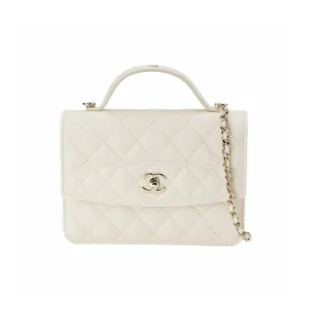 CHANEL Grain Calfskin Shoulder Bag, Crossbody Bag, Handbag Women's Ecru