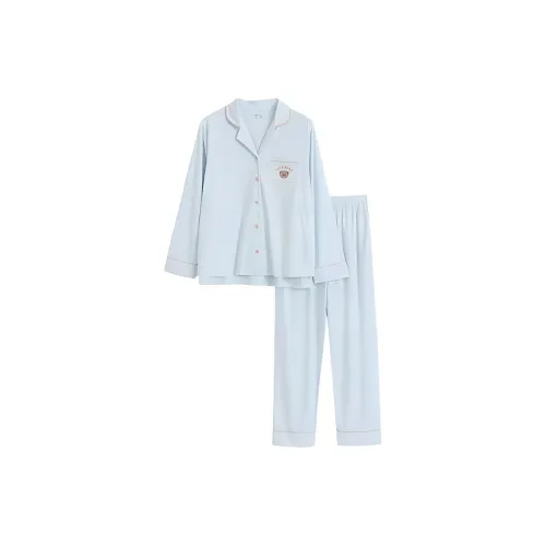 WANANNI Pajama Set Women's Cream Blue