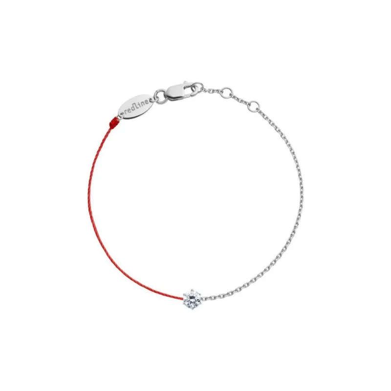 Redline Diamond White Gold Bracelets Women's Silver/Red-0