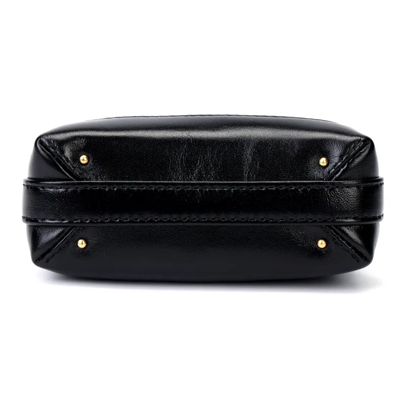 CHANEL Waxed Leather Shoulder Bag, Crossbody Bag, Handbag Women's Black-3