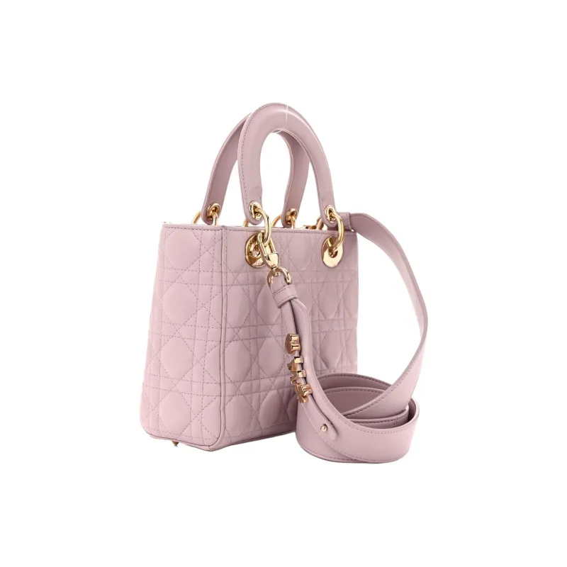 DIOR Lady Dior Sheepskin Tote Bag, Shopping Bag, Shoulder Bag, Crossbody Bag, Handbag Trumpets Women's Vintage Pink-6