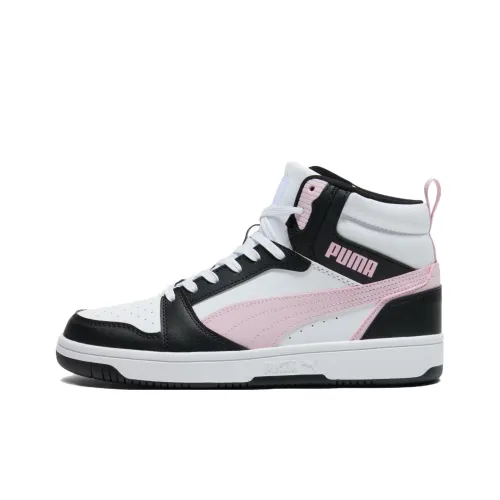 PUMA Rebound V6 Mid Top Tennis Shoes Women's White Black