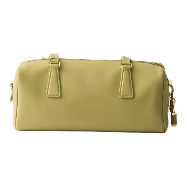 PRADA Leather Handbag, Shoulder Bag Medium Size Women's Light Grass Green-3