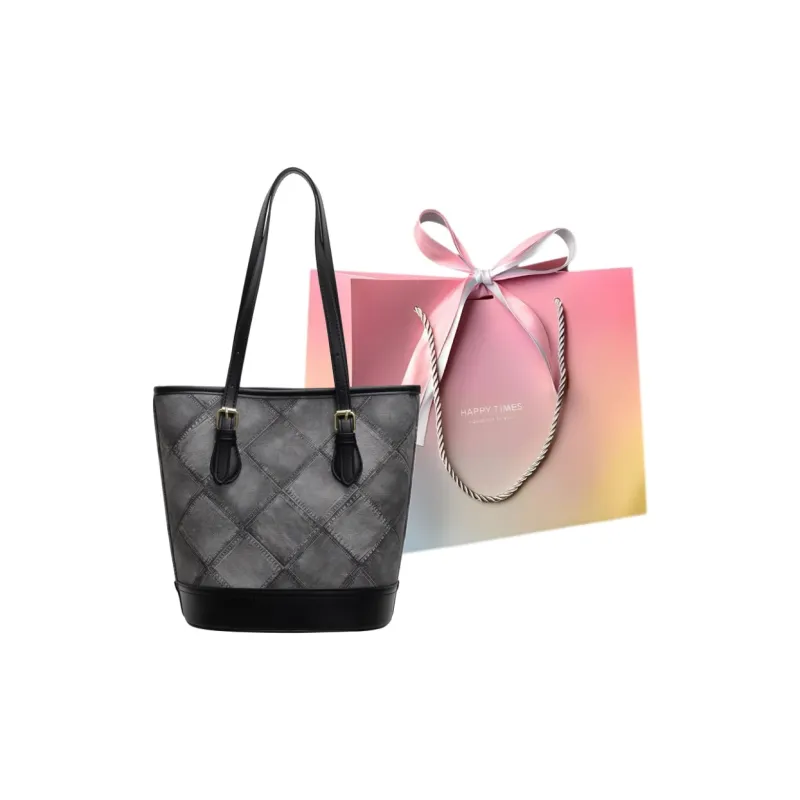 Yalu PU Shoulder Bag Women's Black/Ecru/Silver/Blue-0