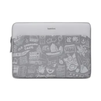 Tomtoc Polyester Laptop Bag Unisex Ocean Blue, Wind Riding Gray