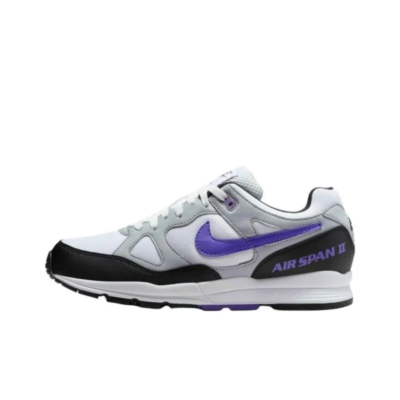 Nike Air Span 2 Anti Slip Wear Resistant Low Top Casual Shoes Men's Black White Purple-0